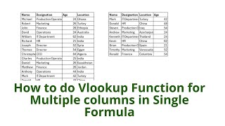 How to do Vlookup Formula for Multiple Columns in Single Formula [upl. by Fowle]