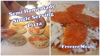 Semi Homemade  Single Serving Pizza  Freezer Meals [upl. by Amaleta]