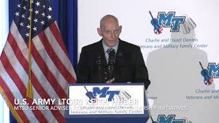 LTG Huber remarks at Mattis MTSU Daniels Center event [upl. by Alohcin]