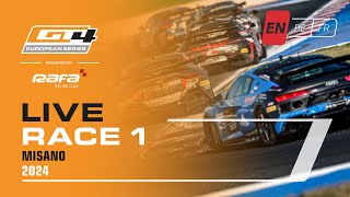 LIVE I Race 1 I Misano I GT4 European Series Powered by RAFA Racing Club 2024 English [upl. by Slein749]