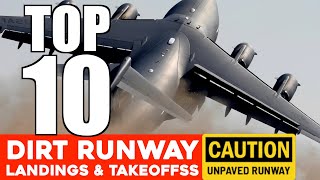 Dirt Runway Landings and Takeoffs Top 10 [upl. by Frederic]