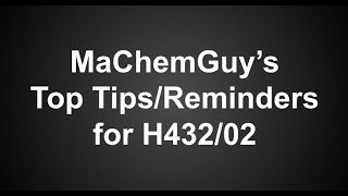 MaChemGuys reminderstop tips for paper 2 [upl. by Anoblav]