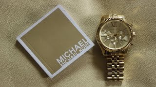 Michael Kors Gold Tone Lexington MK8281 Watch Review [upl. by Ycak498]