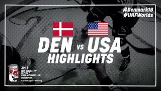 Game Highlights Denmark vs United States May 5 2018  IIHFWorlds 2018 [upl. by Anirdnaxela]