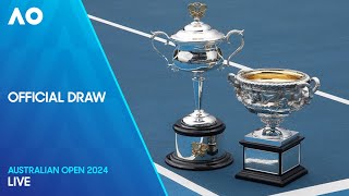 LIVE  Official Draw  Australian Open 2024 [upl. by Wailoo635]