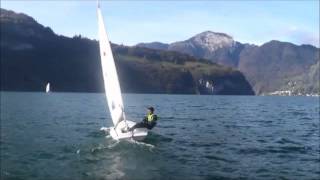 Laser sailing 04 Amwind Ausreiten Rollwende [upl. by Rheingold]