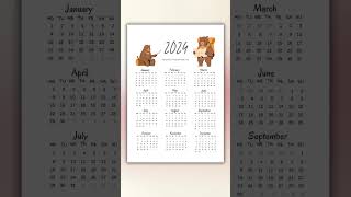 Calendar 2024 PDF Free Download [upl. by Enajyram119]