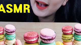 ASMR리얼사운드 머랭마카롱먹방CHARACTER MERINGUE MACARON MEOKBANG EATING SOUNDキャラクターメレンゲクッキーマカロンのデザート [upl. by Thinia]