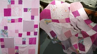 Upcycling  Patchwork –Tagesdecke Kinderbett – Kuscheldecke nähen [upl. by Odnavres]