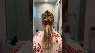 Cute amp festive hair for the holidays hairtutorial hair hairstyle shorts moms daughter [upl. by Lessig]