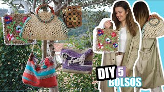 DIY  Cómo hacer 5 bolsos en 5 minutos  FÁCIL RÁPIDO Y BARATO [upl. by Belayneh]