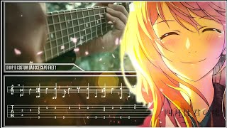 TABTUTORIAL Shigatsu wa Kimi No Uso  KIRAMEKI  Fingerstyle Guitar Tab [upl. by Ahens]