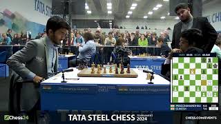 Gukesh Accidently Repeats 3 Times in WINNING Position against Pragg In Tata Steel 2024 [upl. by Ainoyek30]