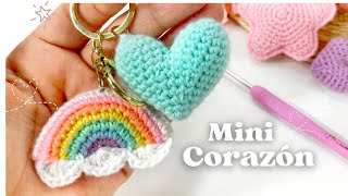 💖Llavero Corazón Amigurumi  heart crochet keychain [upl. by Ahseuqram]