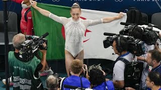 Kaylia Nemour shines as Algerias first Olympic gold in gymnastics [upl. by Ihpen58]