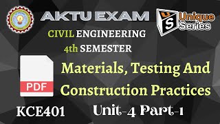 U4 P1  Materials Testing And Construction Practices AKTU  Civil Engineering  uniqueseries [upl. by Rebme]