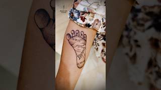 Footprint Tattoo  Baby Footprint Tattoo  Name Tattoo  Date of Birth Tattoo  Name Tattoo Designs [upl. by Atlante70]