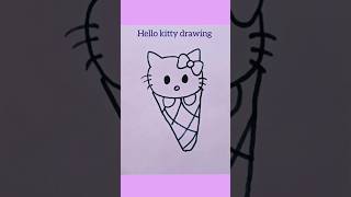 HOW TO DRAW HELLO KITTY ICECREAM CON DRAWING shorts [upl. by Atsirc]