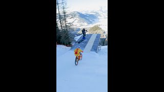 Fabio Wibmer vs Streif 24Meter Sprung mit dem MTB in die Mausefalle [upl. by Llovera698]