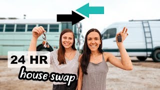 TINY HOUSE SWAP  van life vs bus life [upl. by Barrett809]