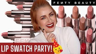 NEW FENTY ICON SemiMatte Refillable Lipstick  LIP SWATCHES  Steffs Beauty Stash [upl. by Ellehcar]