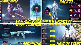 Bgmi Next Mythic Forge Leaks  M4 Glacier 35 Update In Bgmi   Next Uc Event Bgmi  35 UPDATE [upl. by Grimona]