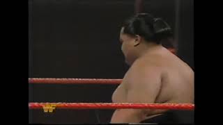 Yokozuna vs Jobber Frank Stalleto WWF Wrestling Challenge 1994 [upl. by Edylc555]