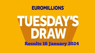 Euromillions Draw Live 16 January 2024  Euromillions live tonight Results [upl. by Ahern51]