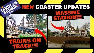 Drayton Manor NEW ROLLER COASTER Construction Update 10  TRAINS ON THE TRACK  March 2024 [upl. by Akinal]