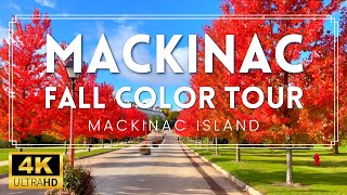 FALL COLOR TOUR ON MACKINAC ISLAND 🍁  Peaceful Music for Relaxing and Focus  No talking Fall 4K [upl. by Zena]