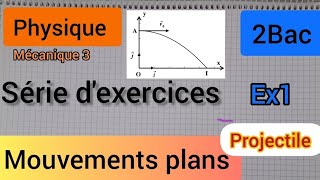 mouvements plans  série dexercices  exercice1  2Bac الثانية بكالوريا [upl. by Ataynek]