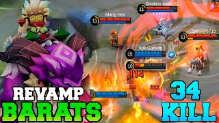 34 Kills Revamp Barats Gameplay  MLBB Barats Best Build 2023 Tutorial Guide Jungle Tank Build MLBB [upl. by Ferretti450]