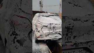 Car wash with Foam wash youtubeshorts 😱😱😱😱 short shotrs [upl. by Giralda286]