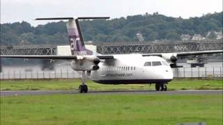 Air Southwest Dash 8300 GWOWE takes off from Dundee to Jersey Aug 13th 2011 [upl. by Aleekahs826]