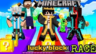 minecraftluckyblock race with girlgaming minecraft [upl. by Nelleh]