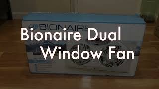 Bionaire Window Fan with Twin 85Inch Reversible Airflow Blades and Remote Control [upl. by Hsinam]