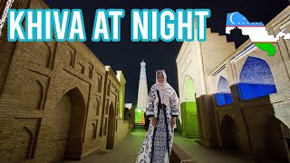 The Amazing Khiva At Night  Experience Flying To The Capital City Of Uzbekistan Tashkent [upl. by Kentigera]