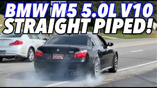 500hp BMW M5 50L V10 w STRAIGHT PIPES [upl. by Quintina871]