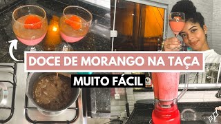 FIZ SOBREMESA DE MORANGO NA TAÇA  Rápido e Fácil  Na Cozinha Com Gabi [upl. by Irtimed]