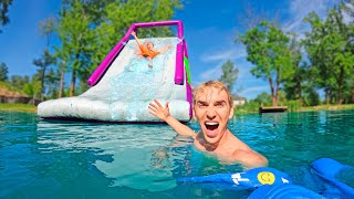 OPENING my BACKYARD WATERPARK Giant Waterslide [upl. by Nivlag292]