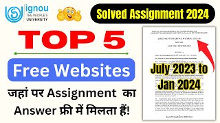 Top 5 Free Websites For Assignment Answer  IGNOU Solved Assignment 202324 Free Download PDF  NEWS [upl. by Tabitha]