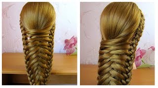 Belle coiffure facile à faire cheveux mi longlong 🌹 tresse originale et simple [upl. by Narra997]