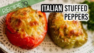 Italian stuffed peppers with cheese and herbs [upl. by Ahiel]