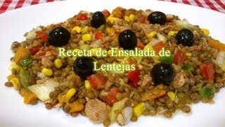 Ensalada de lentejas receta fácil [upl. by Ayeka]