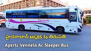 Hyderabad MGBS To Tirupati Ac Sleeper Bus  Apsrtc Vennela Ac Sleeper Bus [upl. by Sadirah664]