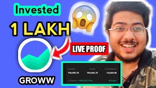 1 Lakh Invested On Groww App 💰💵🤑 [upl. by Otreblif447]