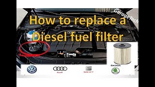 How To Change A Diesel Fuel Filter VWAudi 20l TDI [upl. by Loralie]