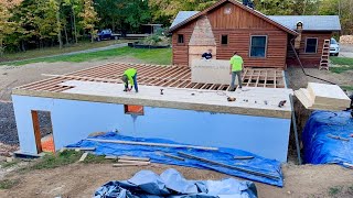 Floor Joists and Subfloor on a Walkout Basement Addition  Backfilling  House Build 10 [upl. by Hong495]