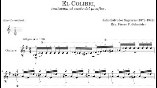 El Colibrí Julio Salvador Sagreras Partitura Guitarra  Score Guitar  Partition Guitare [upl. by Buehler]