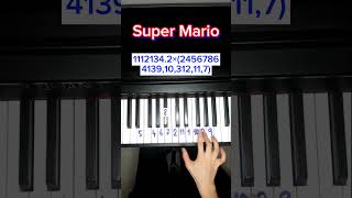 Super Mario theme song tutorial on piano piano tutorial mario supermario shorts [upl. by Ahsikal]